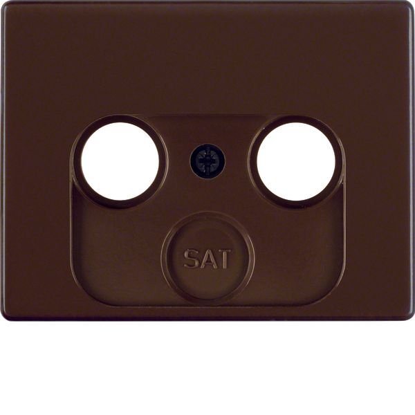 Centre plate for aerial soc. 2-/3hole, arsys, brown glossy image 1