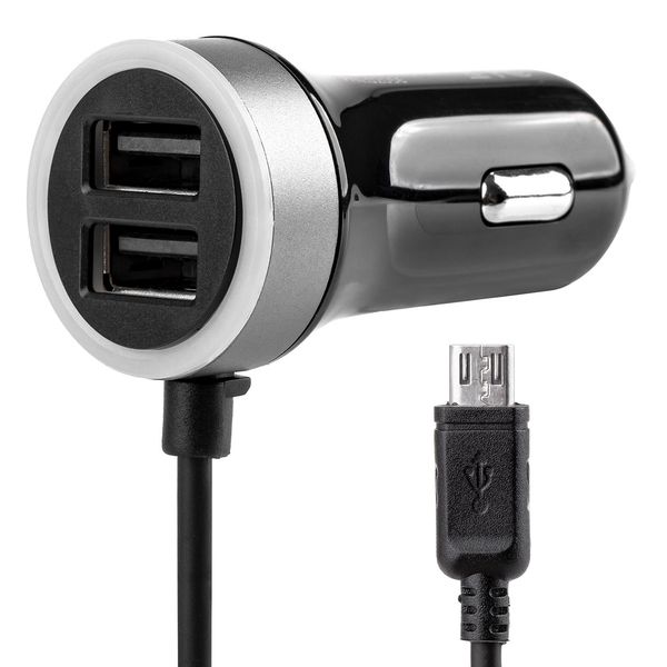Car charger PCH PRO-01 microUSB+2xUSB 2.4A 12/24V image 1