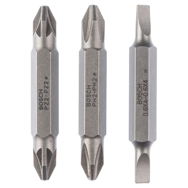 3-piece double ended bit set S 0,6x4,0, PH2, PZ2; S 0,6x4,0, PH2, PZ2; 45 mm image 1