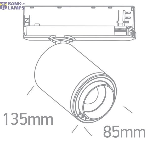 BLACK COB 30W CW TRACK SPOT 20-60deg ADJUSTABLE BEAM 230V image 3