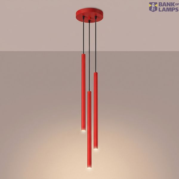 Pendant lamp PASTELO 3P red image 3