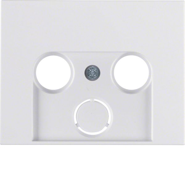 Centre plate for aerial soc. 2-/3hole, K.1, p. white glossy image 1