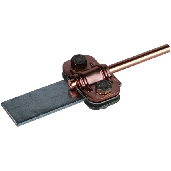Bimetallic UNI disconnecting clamp Cu-St/tZn for Rd 8-10mm/Fl 30mm image 1