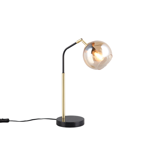 Paxton table lamp E27 matt black/gold image 1