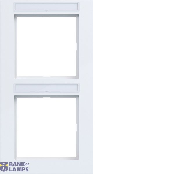 Cover frame double vertical, text field, A.1, light white glossy image 1