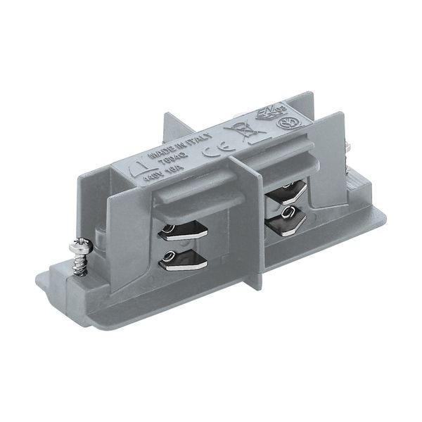 TRACK ON mechanical connector straight w. stop silver image 1