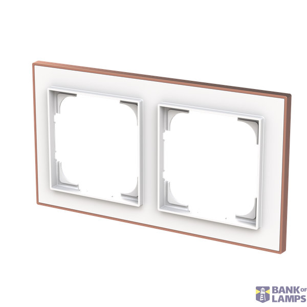 1722-441M-500 Cover  with decor ring, 2gang studio white matt copper image 2
