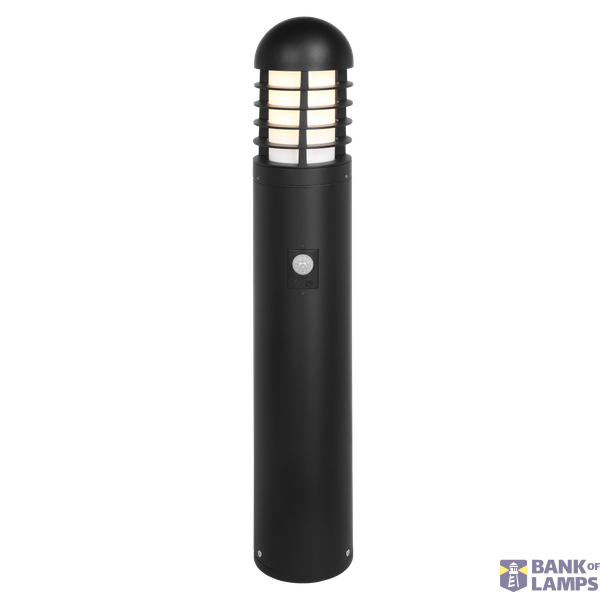 Arden 2 Cage Alum. Bollard Ø120x725mm 10W SCT Black PIR Sensor image 1