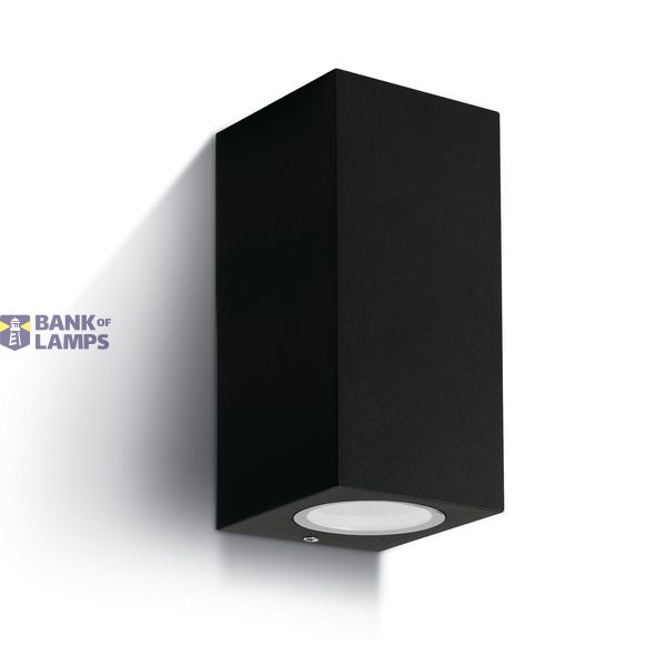 BLACK WALL LIGHT GU10 2x10W IP65 image 1