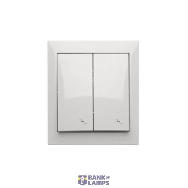 IP44 double two-way switch illuminated, 10AX, white image 1