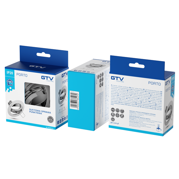 Spot luminaire housing PORTO-K with adjustment, IP20, round, chrome image 2