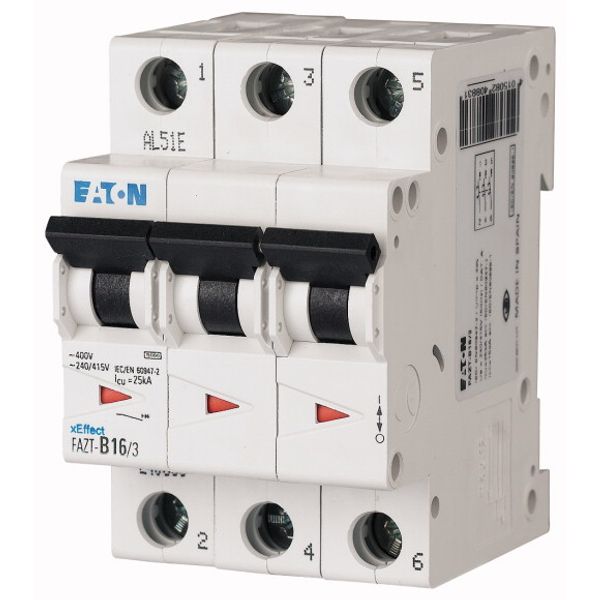 Miniature circuit breaker (MCB), 10 A, 3p, characteristic: C image 1