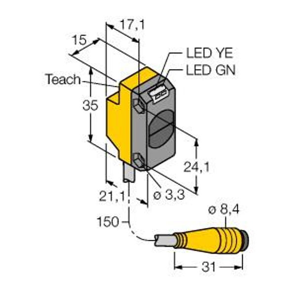 Photoelectric Sensor Diffuse Mode Sensor   QS18EP6WQ image 2