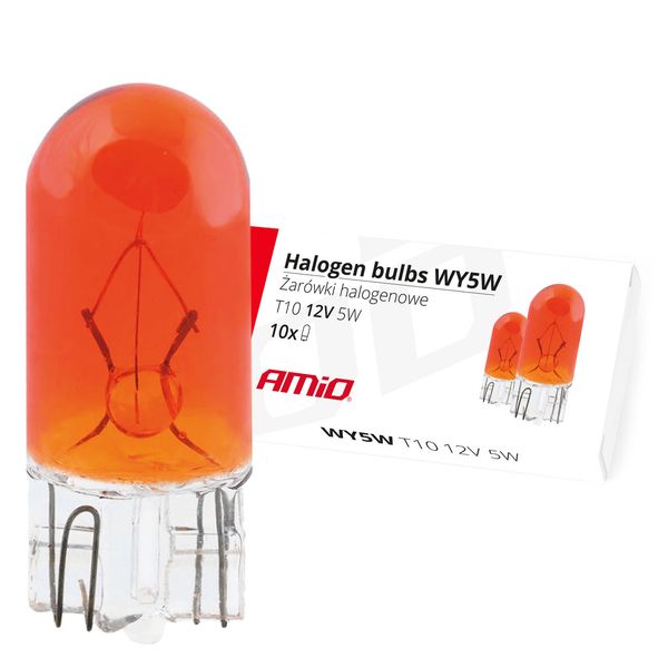 Halogen bulbs WY5W T10 5W W2.1x9.5d AMBER 12V 10szt. image 1