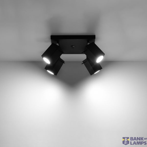 CEILING LAMP MERIDA 4 BLACK GU10 4X40W IP20 image 5