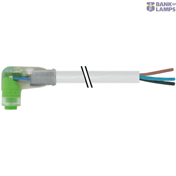 M8 female 90° A-cod. snap-in with cable LED PUR 3x0.25 gy 3m image 2