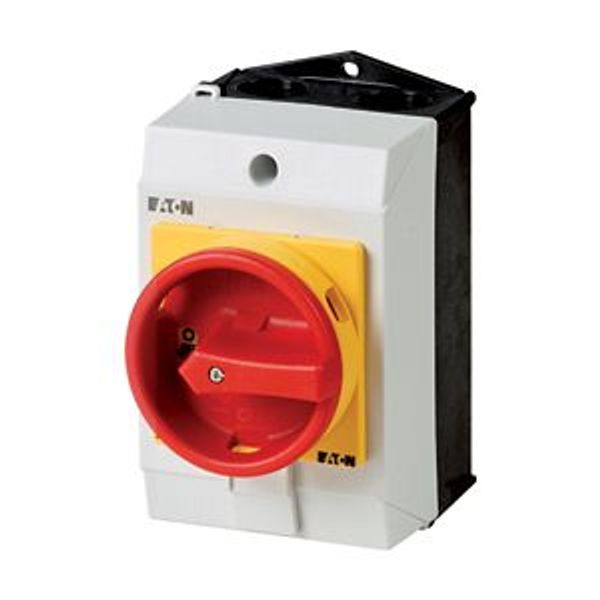 T0-3-15681/I1/SVB Main switch, T0, 20 A, surface mounting, 3 contact unit(s), 3 pole + N, 1 N/O, 1 N/C, Emergency switching off function, With red rotary handle and yel image 4