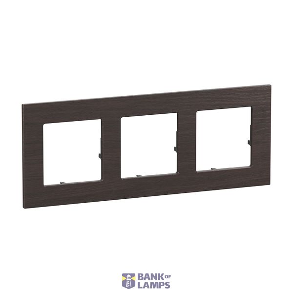 3 GANG PLATE DARK OAK image 1