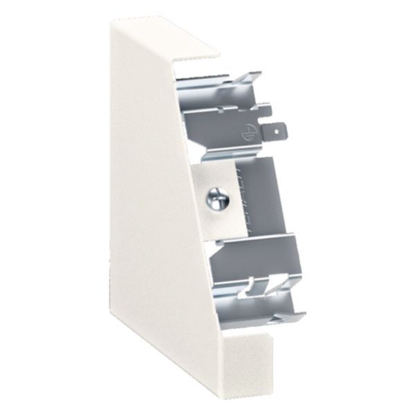 End piece left corner channel 115x110mm upper part 80mm made of sheet steel traffic white image 1