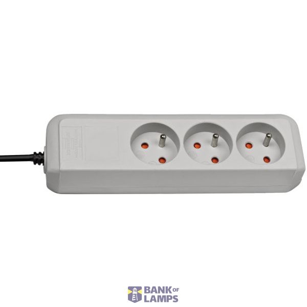 Eco-Line extension lead 3-way light grey 1,5m H05VV-F 3G1,5 *FR* image 1