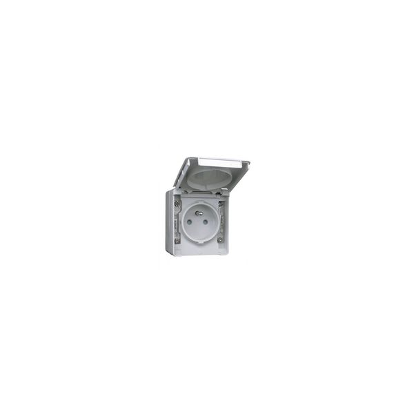 SAFETY EARTH SOCKET (FRENCH TYPE) GREY image 1
