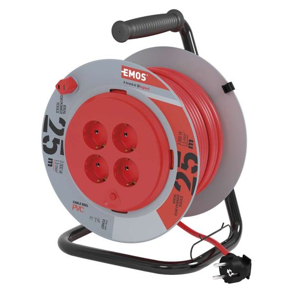 PVC Extension Cord Reel,fixed core,4 sockets,25m,1,5mm2 SCH. image 1