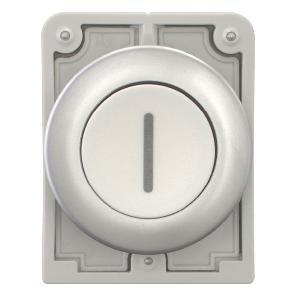 M30C-FD-W-X1 Pushbutton, RMQ-Titan, Flat, momentary, White, inscribed, Metal bezel image 4