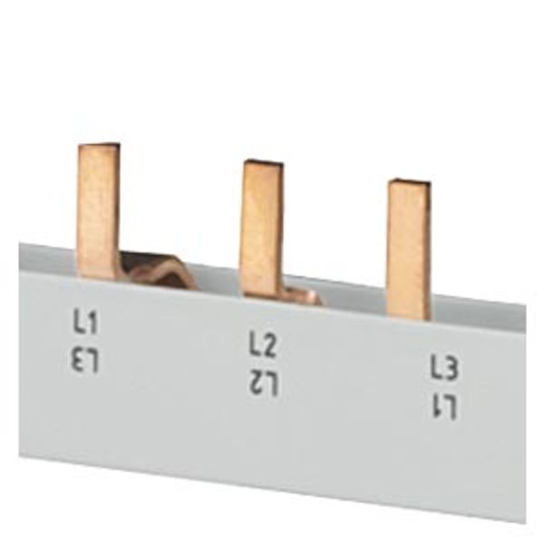 Pin busbar touch-safe, 16 mm2 1-phase+N, 1000 mm long without end caps image 1