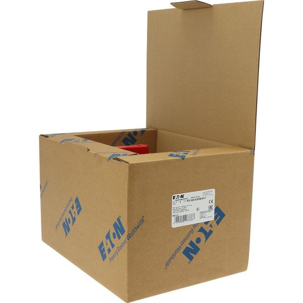 P3-100/I5/SVB/HI11 Main switch, P3, 100 A, surface mounting, 3 pole, 1 N/O, 1 N/C, Emergency switching off function, With red rotary handle and yellow locking ring, Lock image 37