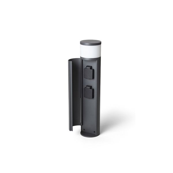 JEAN 50 bollard with power sockets anthracite grey 230V LED G9 5W IP54 image 1