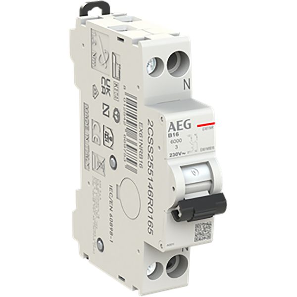 Circuit breaker 1P+ N, B Char. 16A, 6kA 1 mod image 1