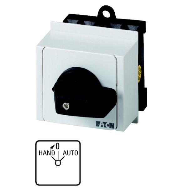 T0-1-15434/IVS Changeover switches, T0, 20 A, service distribution board mounting, 1 contact unit(s), Contacts: 2, With spring-return from HAND, 45 °, momentary/main image 1