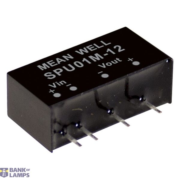 SPU01N-15 DC/DC converter 21.6-26.4V:+15V 67mA 1W, MEAN WELL image 1