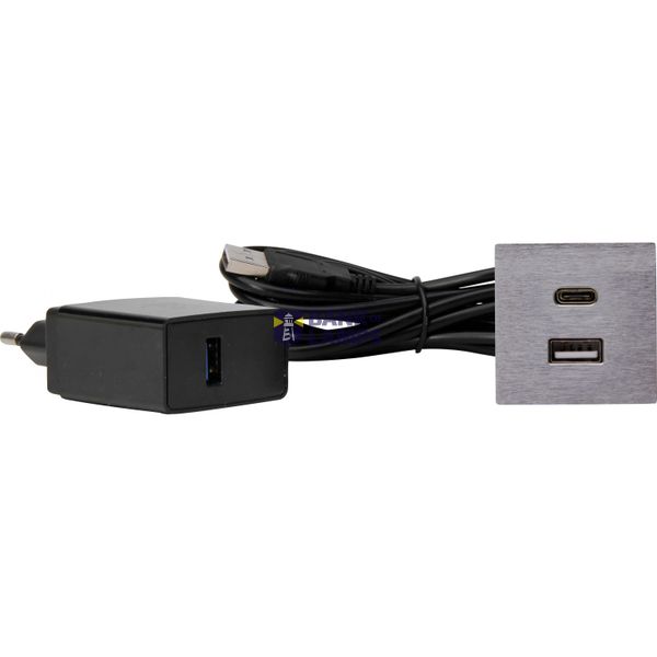 VersaPICK, square, stainless steel, USB-C, image 1