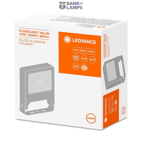 FLOODLIGHT VALUE 10 W 4000 K IP65 BK image 5