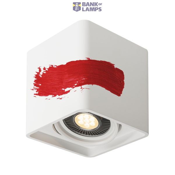 PLASTRA, ceiling light, single-headed, LED GU10 111mm, square, white plaster, L/B/H 18/18/19 cm image 1