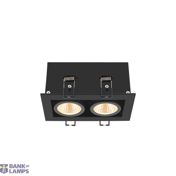 KADUX, recessed ceiling light, double, 3000K, 38°, IP 20, square, black image 2