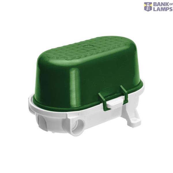 OVAL-7040B/K, E27, 25W, white-bakelite, cover green-polypropylene, IP54, signal lamp image 1