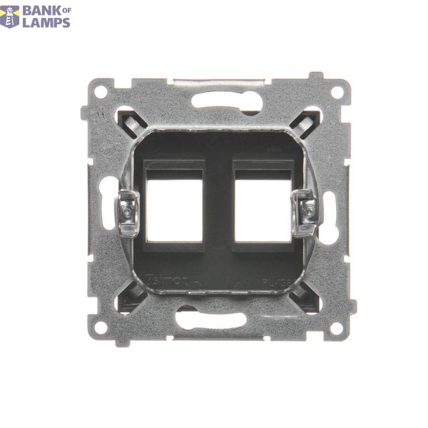 Double intermediate switch with indicator LED light without pictogram, (module), 10AX, quick connection, black matt image 1