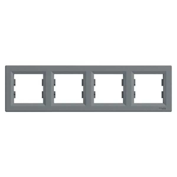 Asfora-horizontal 4-gang frame-steel image 1