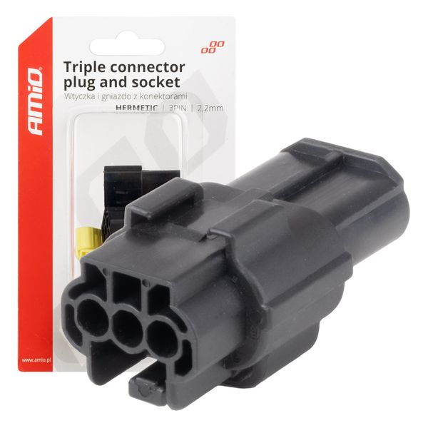 Connector plug and socket set 3 PIN 2.2mm AMIO-04347 image 1