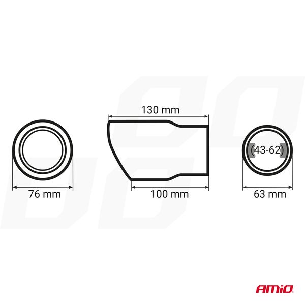 Muffler tail stainless steel MT 017BLC image 1