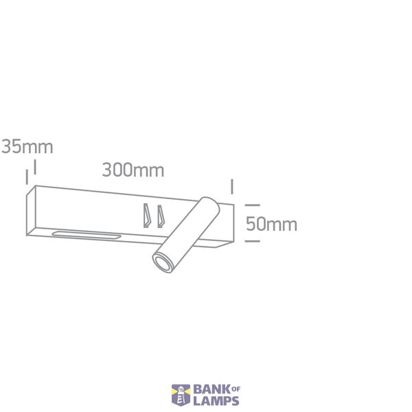 BLACK 3W SPOT + 6W WW WALL LAMP IP20 230V image 3