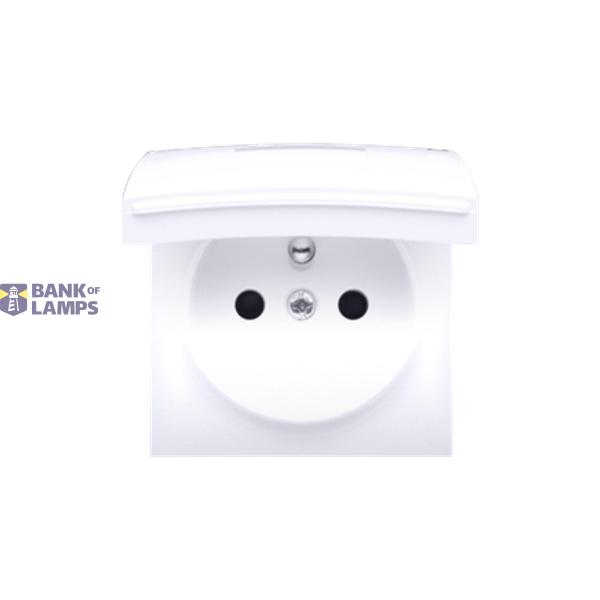 Cover for single socket outlet with earthing IP44 - same color flap & cover, white image 1