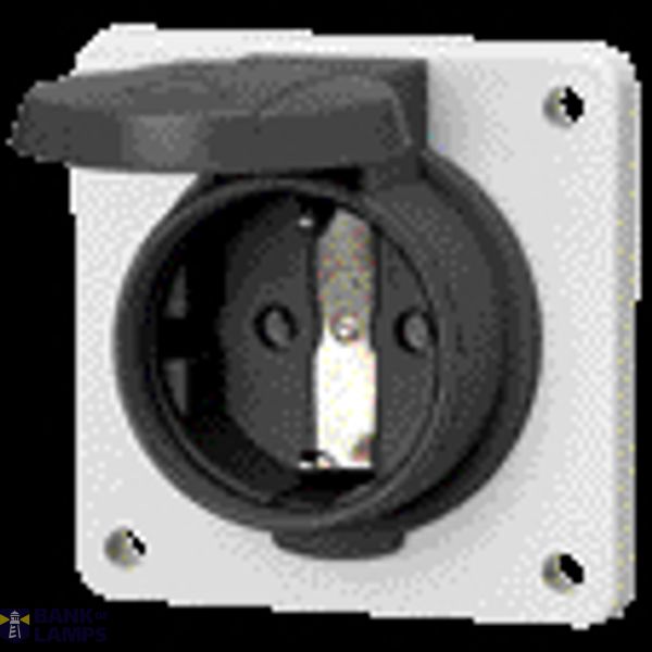 WCD inb 16A2P+A 230V IP54 SCHUKO zwart image 1
