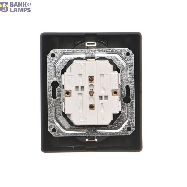 Double socket outlet with earthing, black matt, 16A image 1