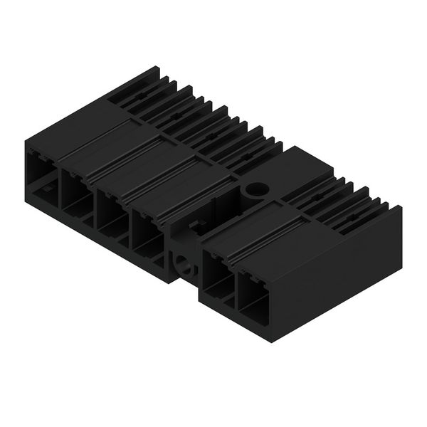 PCB plug-in connector, male header, closed side, Middle flange, THT solder connection, 7.62 mm, Number of poles: 6, 90°, Solder pin length (l): 3.5 mm, tinned, black, Box image 2