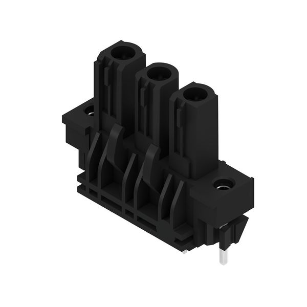 PCB plug-in connector, female header, Solder flange, THT solder connection, 7.62 mm, Number of poles: 3, 180°, Solder pin length (l): 3.2 mm, tinned, black, Box image 2