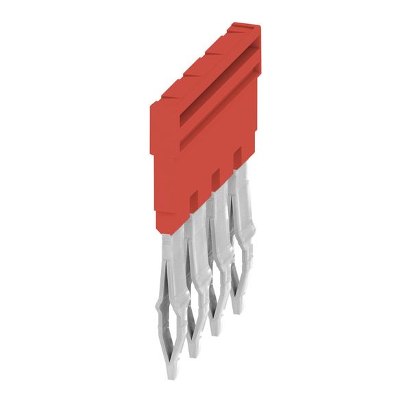 Cross-connector (terminal), Plugged, red, 32 A, Number of poles: 4, Pitch in mm (P): 6.10, Insulated: Yes, Width: 22.1 mm image 1