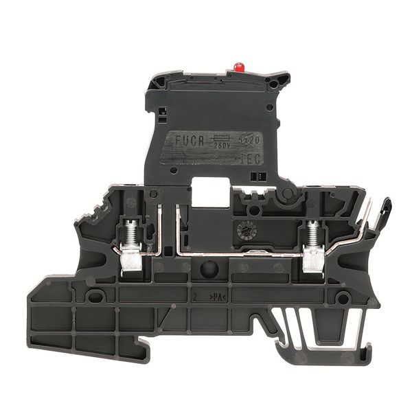 Fuse terminal, Screw connection, black, 2.5 mm², 6.3 A, 250 V, Number of connections: 3, Number of levels: 1, TS 35 image 1